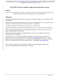 The CPEB3 Ribozyme Modulates Hippocampal-Dependent Memory 3 4 Authors 1 2 2 2† 3 4 5 Claire C