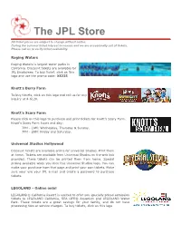 The JPL Store All Ticket Prices Are Subject to Change Without Notice
