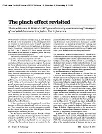 The Pinch Effect Revisited