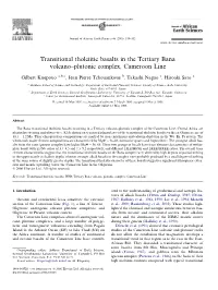 Transitional Tholeiitic Basalts in the Tertiary Bana Volcano–Plutonic Complex, Cameroon Line