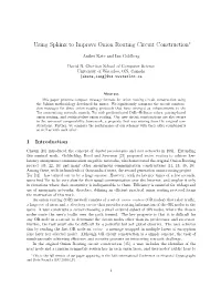 Using Sphinx to Improve Onion Routing Circuit Construction∗