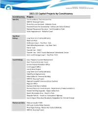 2021-2022 Capital Projects Organized by Constituency