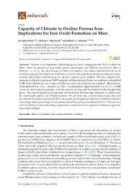 Capacity of Chlorate to Oxidize Ferrous Iron: Implications for Iron Oxide Formation on Mars