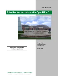 Effective Vectorization with Openmp 4.5