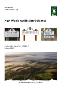 High Weald AONB Sign Guidance