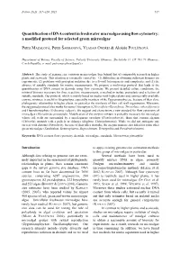 Quantification of DNA Content in Freshwater Microalgae Using Flow Cytometry: a Modified Protocol for Selected Green Microalgae