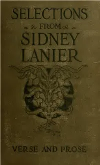 Selections from Sidney Lanier, Prose and Verse