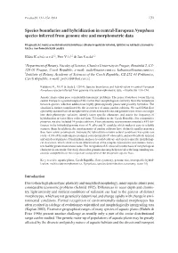 Species Boundaries and Hybridization in Central-European Nymphaea Species Inferred from Genome Size and Morphometric Data