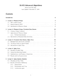 18.415 Advanced Algorithms Contents
