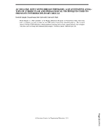 A Quantitative Analysis of Curricular and Pedagogical Techniques Used to Promote Interdisciplinary Skills