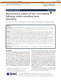Biomechanical Analysis of Iliac Crest Loading Following Cortico-Cancellous