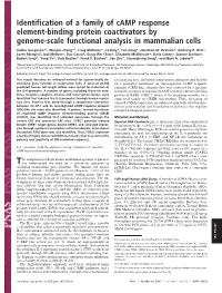 Identification of a Family of Camp Response Element-Binding Protein Coactivators by Genome-Scale Functional Analysis in Mammalian Cells