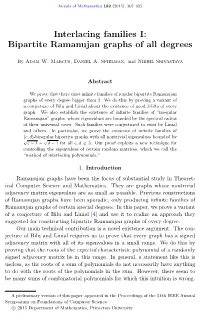 Interlacing Families I: Bipartite Ramanujan Graphs of All Degrees