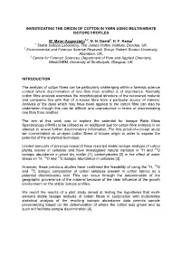 Investigating the Origin of Cotton in Yarn Using Multivariate Isotope Profiles