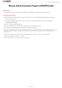 Mouse Gnmt Knockout Project (CRISPR/Cas9)