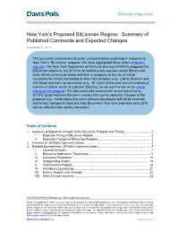 New York's Proposed Bitlicense Regime: Summary of Published