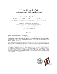 'T Hooft and Η'ail: Instantons and Their Applications
