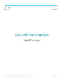 Cisco AMP for Endpoints: Exploit Prevention