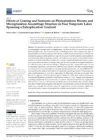 Effects of Grazing and Nutrients on Phytoplankton Blooms and Microplankton Assemblage Structure in Four Temperate Lakes Spanning a Eutrophication Gradient