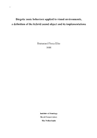Hybrid Sound Objects 31 4.1.Definitions 4.2.Sonic Event and Its Temporal Construction 4