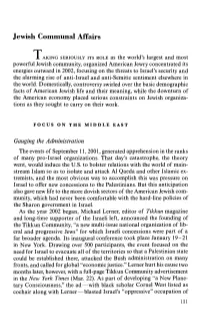 Jewish Communal Affairs T J