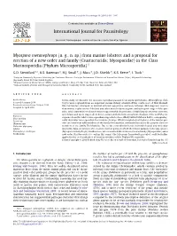 Myospora Metanephrops (N. G., N. Sp.) from Marine Lobsters and A