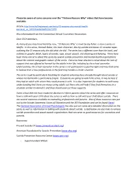 Please Be Aware of Some Concerns Over the “Thirteen Reasons Why” Videos That Have Become Available