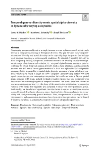 Temporal Gamma-Diversity Meets Spatial Alpha-Diversity In