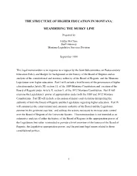 The Structure of Higher Education in Montana