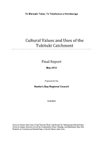 Cultural Values and Uses of the Tukituki Catchment