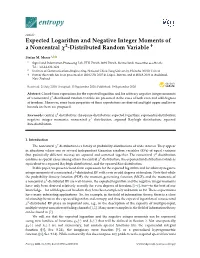 Expected Logarithm and Negative Integer Moments of a Noncentral 2-Distributed Random Variable