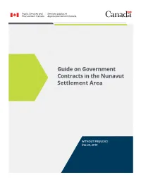 Guide on Government Contracts in the Nunavut Settlement Area