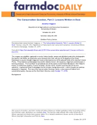 The Conservation Question, Part 2: Lessons Written in Dust
