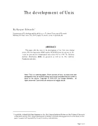 The Development of Unix
