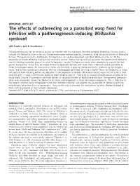 The Effects of Outbreeding on a Parasitoid Wasp Fixed for Infection