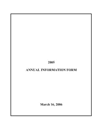 2005 Annual Information Form