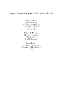 Palgrave Historical Studies in Witchcraft and Magic