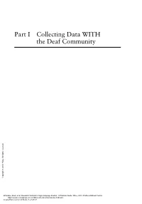 Part I Collecting Data with the Deaf Community