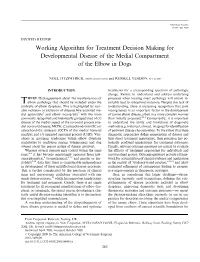 Working Algorithm for Treatment Decision Making for Developmental Disease of the Medial Compartment of the Elbow in Dogs