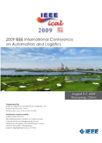 2009 IEEE International Conference on Automation and Logistics