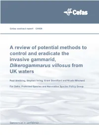 A Review of Potential Methods to Control and Eradicate the Invasive Gammarid, Dikerogammarus Villosus from UK Waters