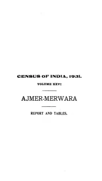 Ajmer-Merwara, Report and Tables, Rajasthan