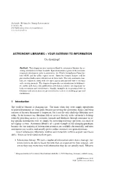 Astronomy Libraries – Your Gateway to Information
