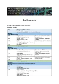 Draft Programme