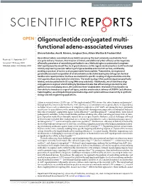 Oligonucleotide Conjugated Multi-Functional Adeno-Associated
