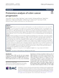 Proteomics Analysis of Colon Cancer Progression