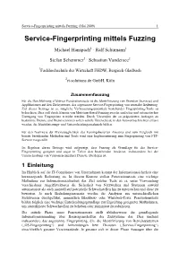 Service-Fingerprinting Mittels Fuzzing (Mai 2009) 1