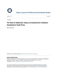 The Ghost of Shaka Zulu: Using a List Experiement to Measure Xenophobia in South Africa