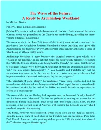 The Wave of the Future: a Reply to Archbishop