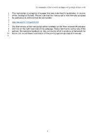 A Community Effort Towards an Improved Geological Time Scale